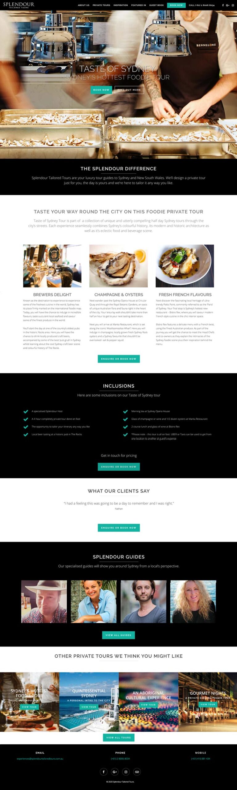 splendour tailored tours website